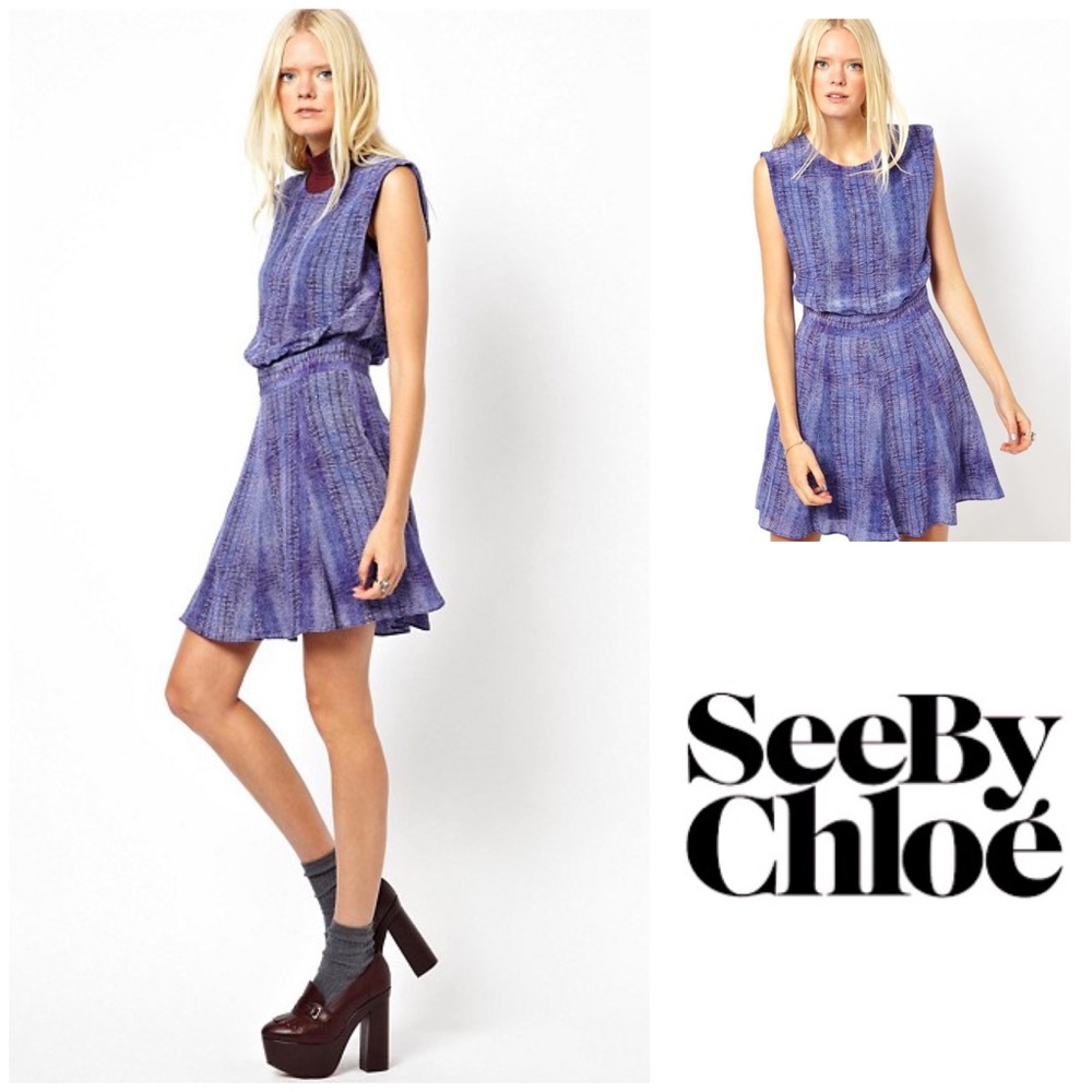 See by Chloe Lizard Print Silk Skirt